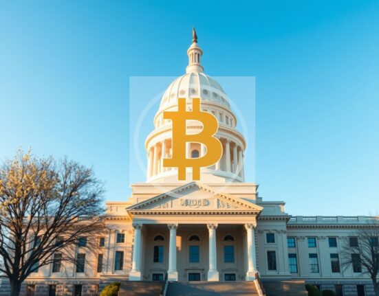 North Carolina State Capitol with symbolic Bitcoin integration representing the strategic reserve bill.