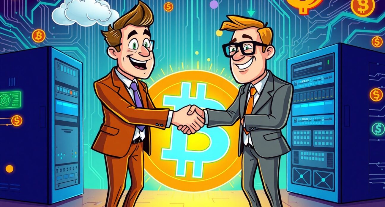 Northern Data sells Bitcoin mining division in a major cryptocurrency industry deal illustration