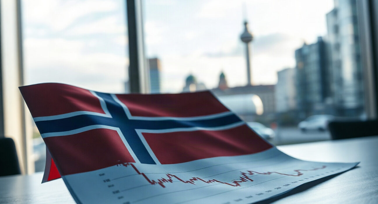 Chart showing Norway's credit indicator decline in July