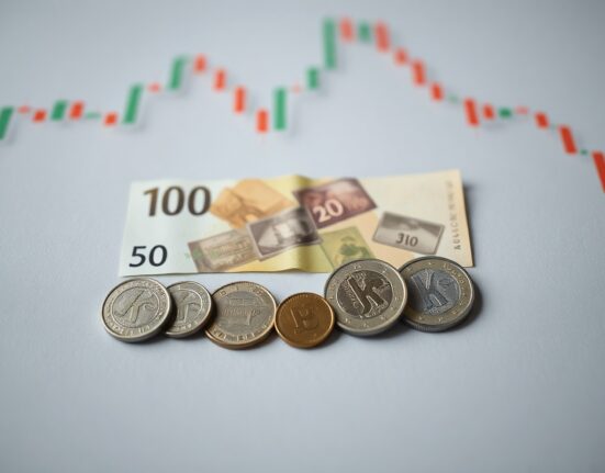 Norwegian Krone banknotes and coins on a neutral background, representing currency analysis.