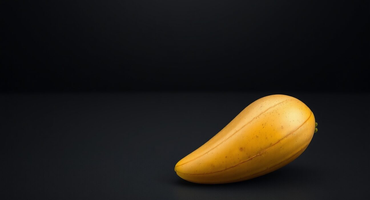A single ripe mango on a dark tabletop, symbolizing the new MANGOS tech acronym.