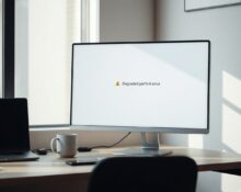 Notion AI interface on a monitor in a modern office, showing a service disruption notice.