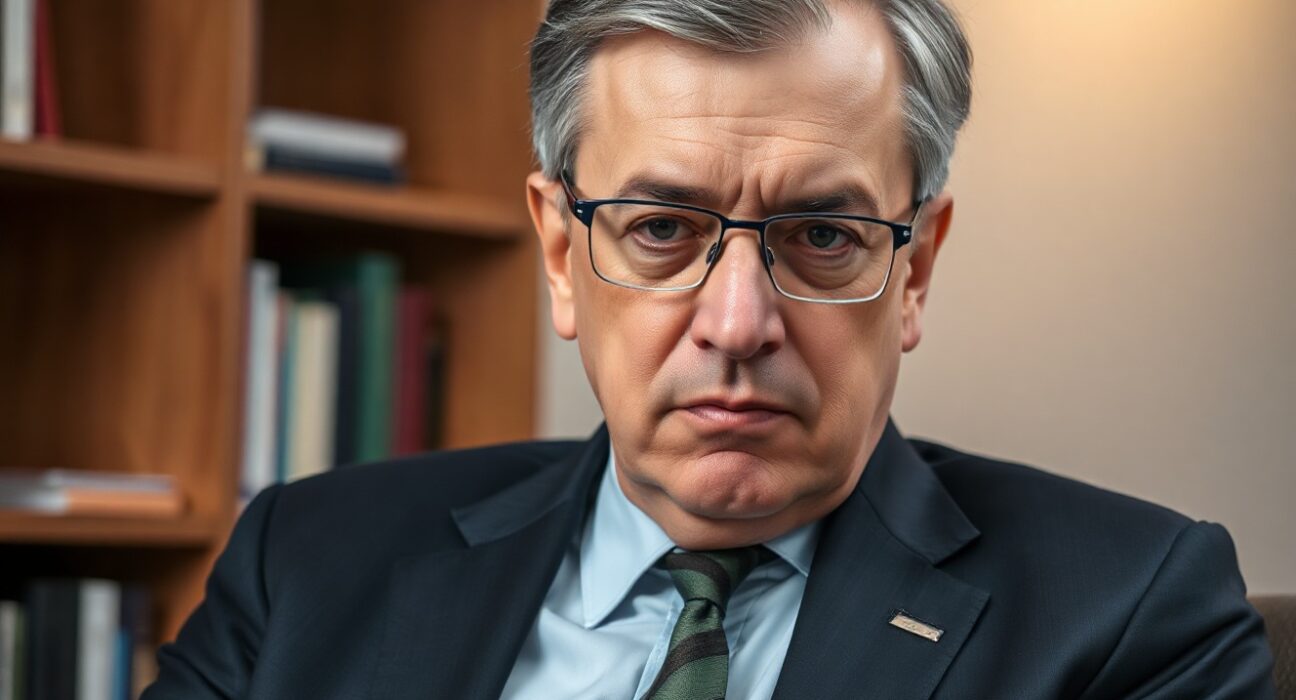 Nouriel Roubini, NYU professor and economist, in a serious portrait