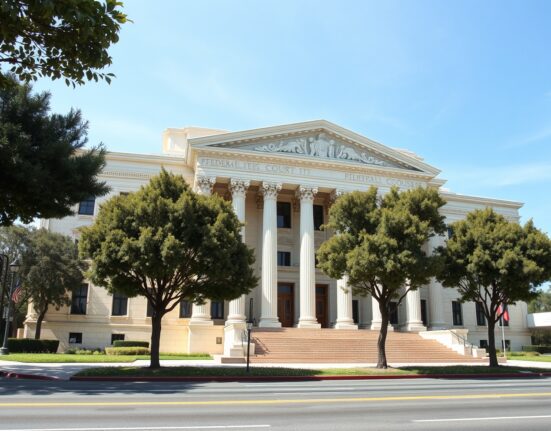 US federal courthouse where Nvidia's crypto mining revenue class-action lawsuit was certified.