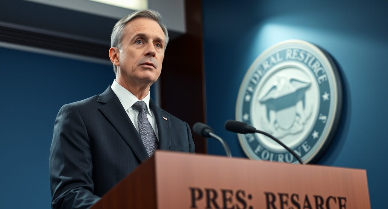 Federal Reserve Bank of New York President John Williams at a press conference.