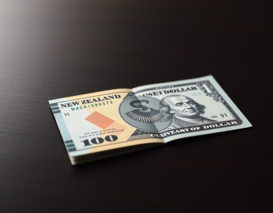 New Zealand Dollar and US Dollar banknotes on a desk representing forex market movement