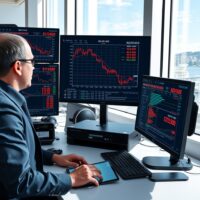 NZD/USD currency pair declining on trading desk monitors during market analysis