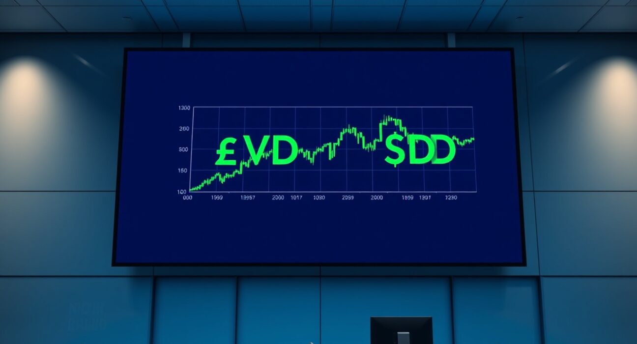 Forex trading screen showing NZD/USD chart with green upward movement