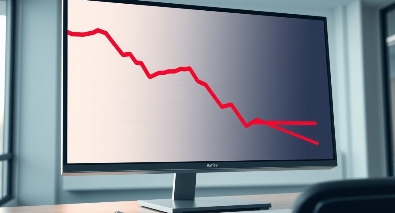 NZD/USD currency pair showing a sharp decline on a financial market chart.