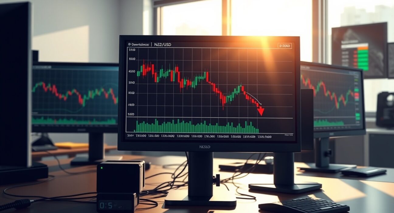 NZD/USD forecast analysis showing bearish pressure and potential 200-day SMA breakdown on trading