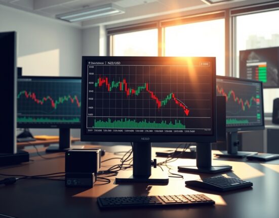 NZD/USD forecast analysis showing bearish pressure and potential 200-day SMA breakdown on trading