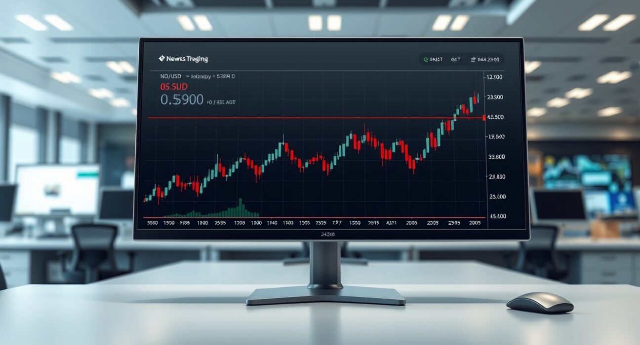 Forex trading chart analysis showing NZD/USD struggling below the 0.5900 level.