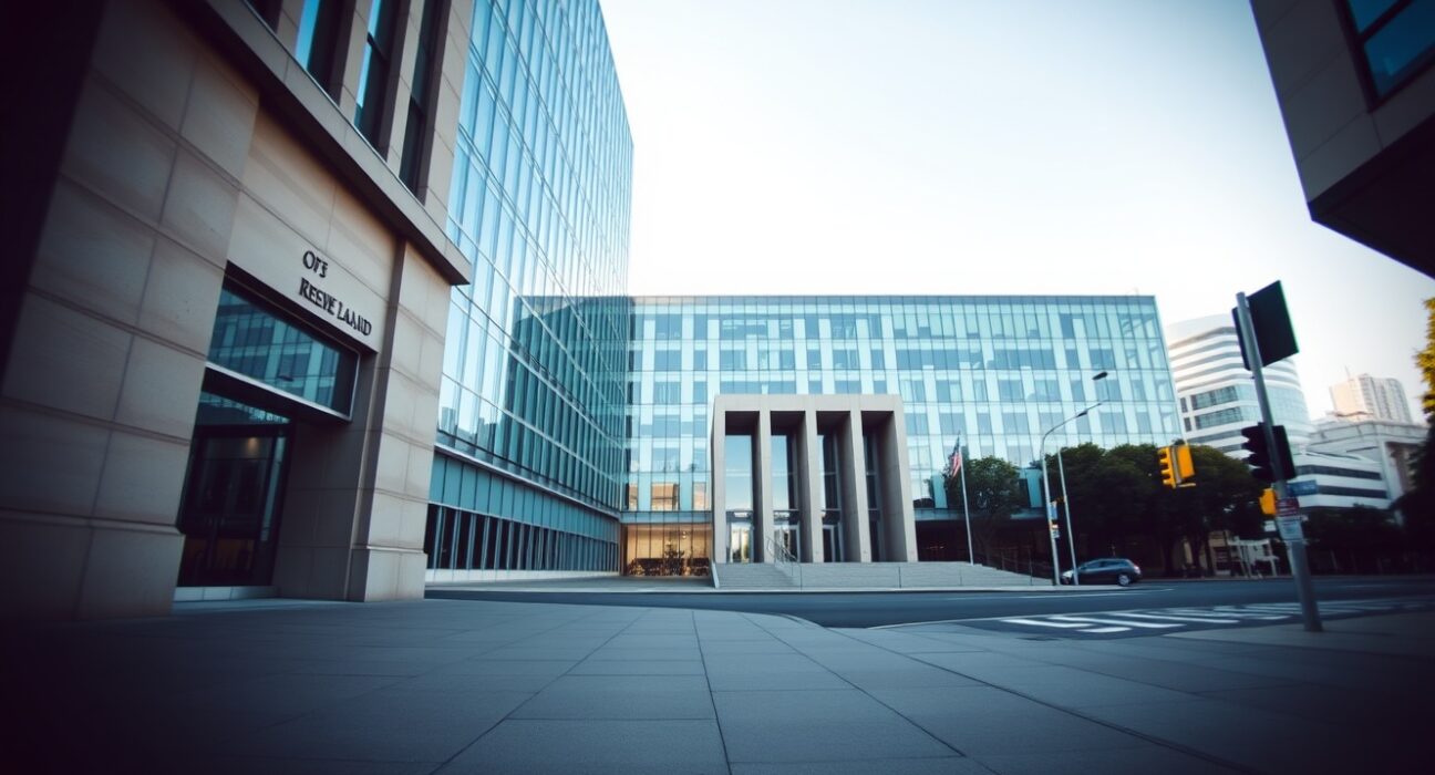Reserve Bank of New Zealand headquarters in Wellington following a hawkish monetary policy decision.