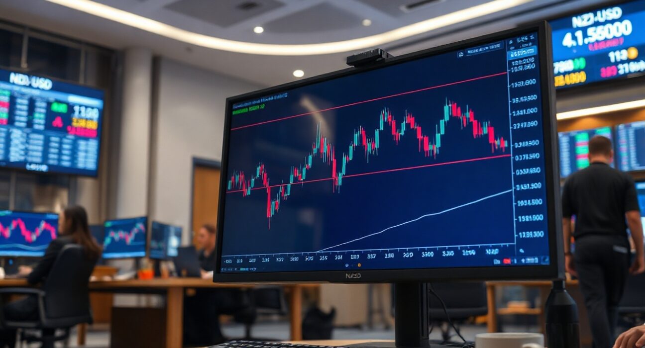 NZD/USD forex chart showing price steady above 0.5800 level in neutral trading session