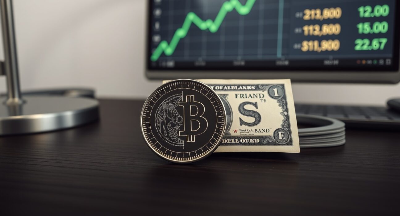 NZD/USD holds firm as softer USD and easing yields support the Kiwi currency, with coins and chart illustrating forex market trends.