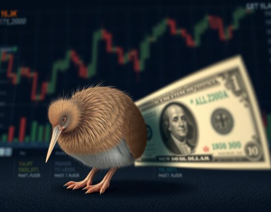 NZD/USD currency pair analysis showing kiwi dollar strength against US dollar amid risk aversion