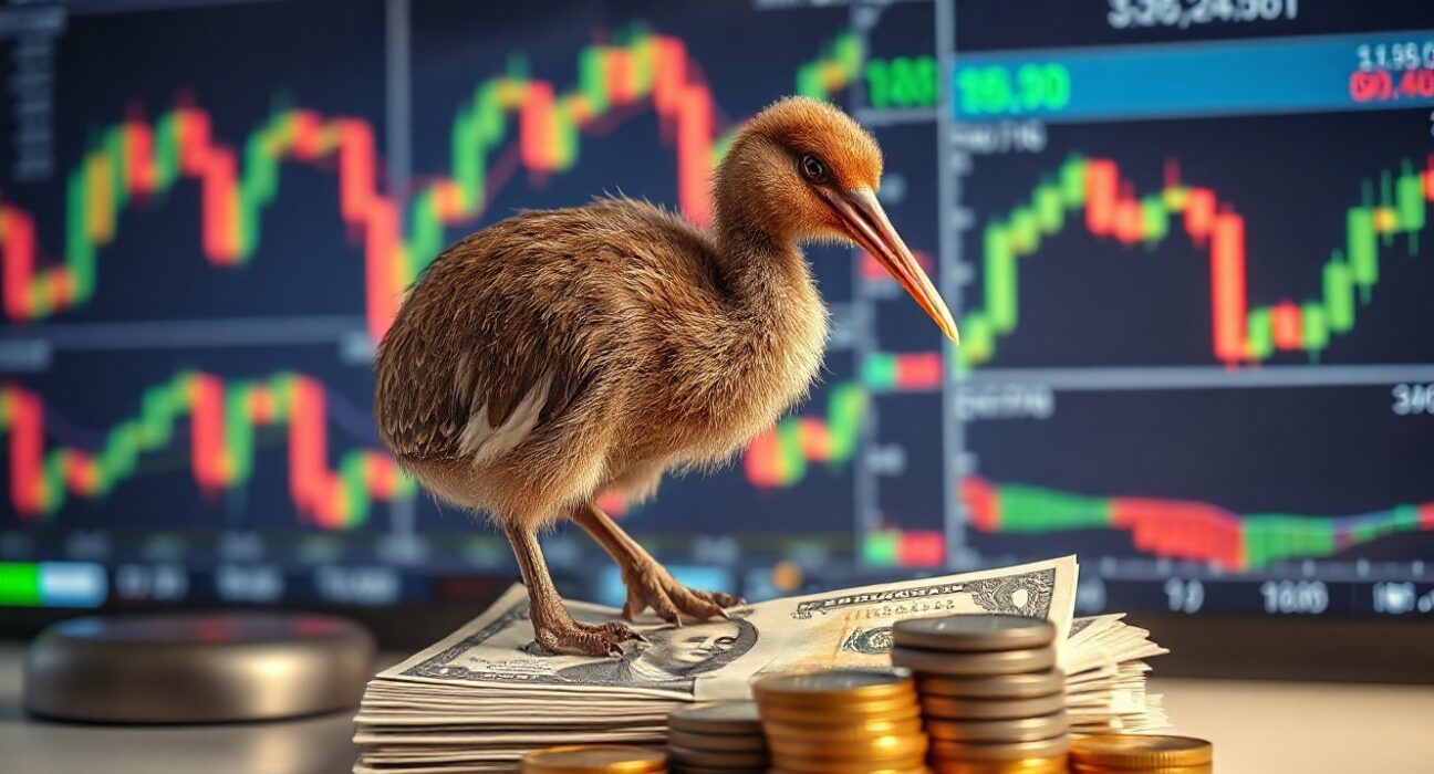 New Zealand Kiwi bird on currency representing NZD/USD forex pair bounce