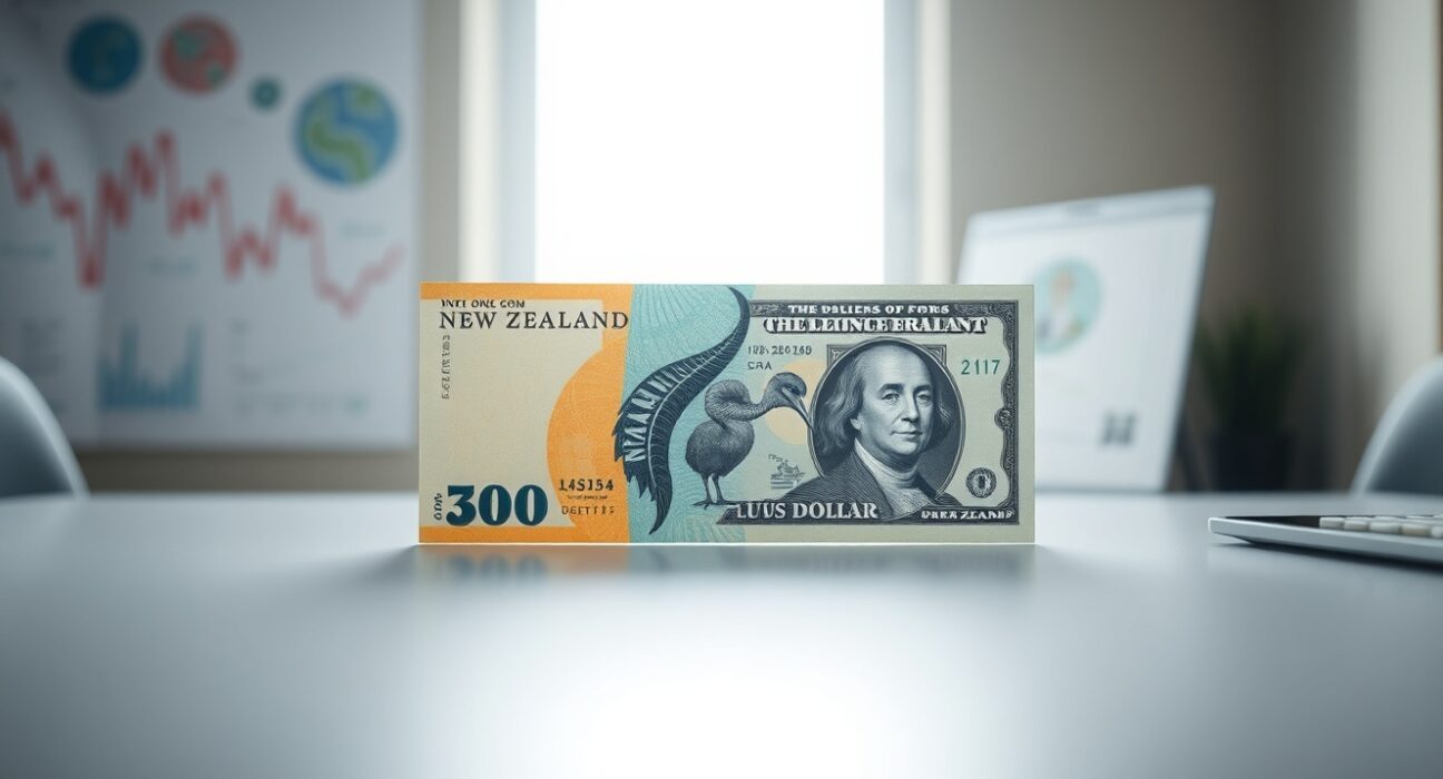 New Zealand Dollar and US Dollar banknotes side by side, representing NZD/USD currency pair
