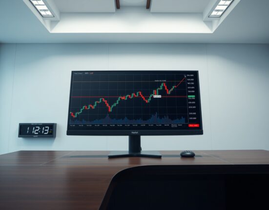 NZD/USD forex chart analysis on a trading desk ahead of Federal Reserve meeting.