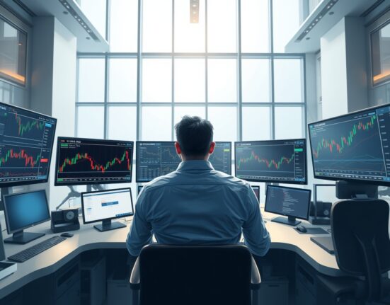 Professional trader analyzing NZD/USD forex charts amid market volatility