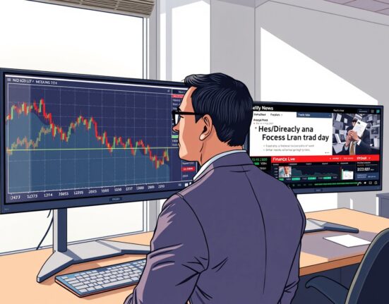 Financial trader analyzing NZD/USD forex charts amid Federal Reserve policy decisions