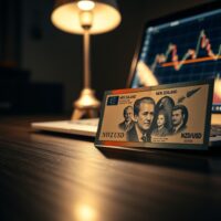 New Zealand Dollar banknote and forex trading chart showing upward NZD/USD trend