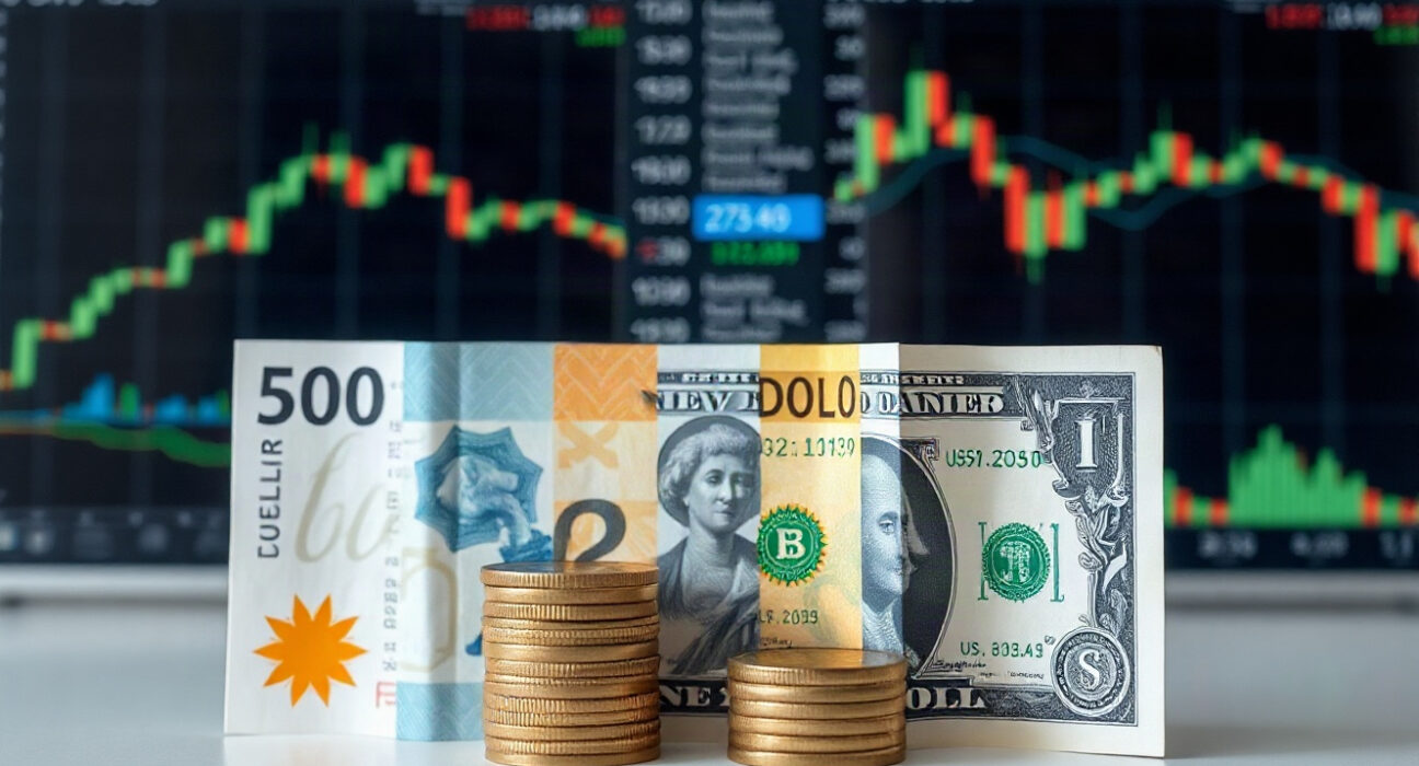 New Zealand dollar and US dollar banknotes side by side, representing the NZD/USD currency pair