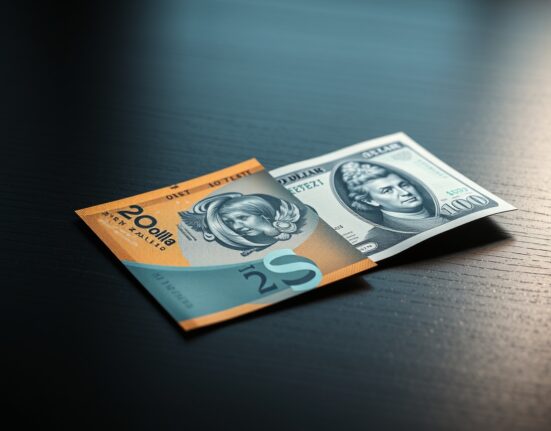 New Zealand Dollar and US Dollar banknotes on a dark surface