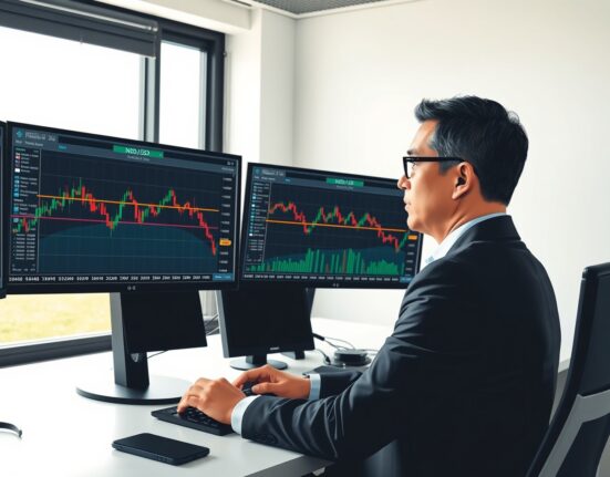 Financial analyst examining NZD/USD forex charts showing critical support at 0.5630 level