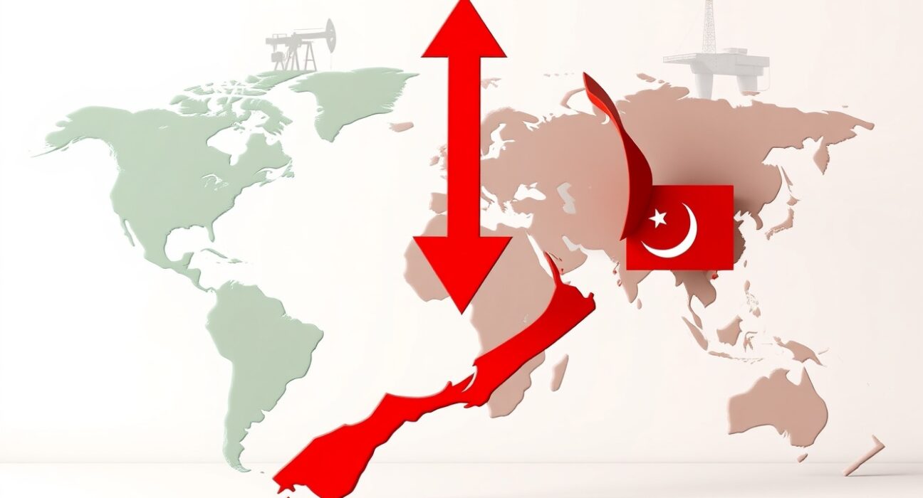 NZD/USD weakens as Fed policy caution and Iran tensions support the US Dollar, shown with directional arrows on a world map.