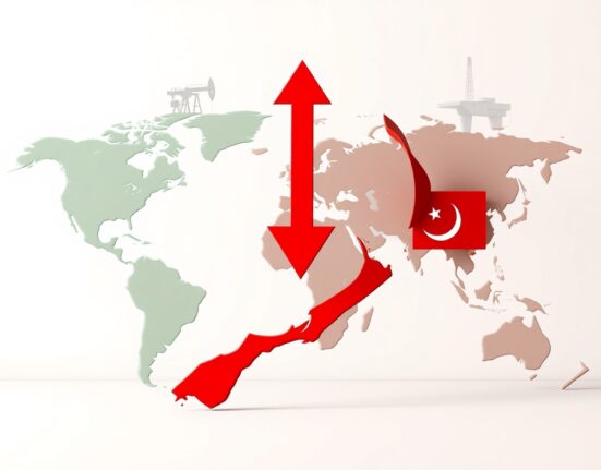 NZD/USD weakens as Fed policy caution and Iran tensions support the US Dollar, shown with directional arrows on a world map.
