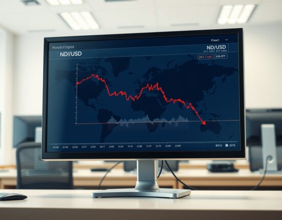 NZD/USD currency chart declining due to Iran war tensions impacting forex markets.