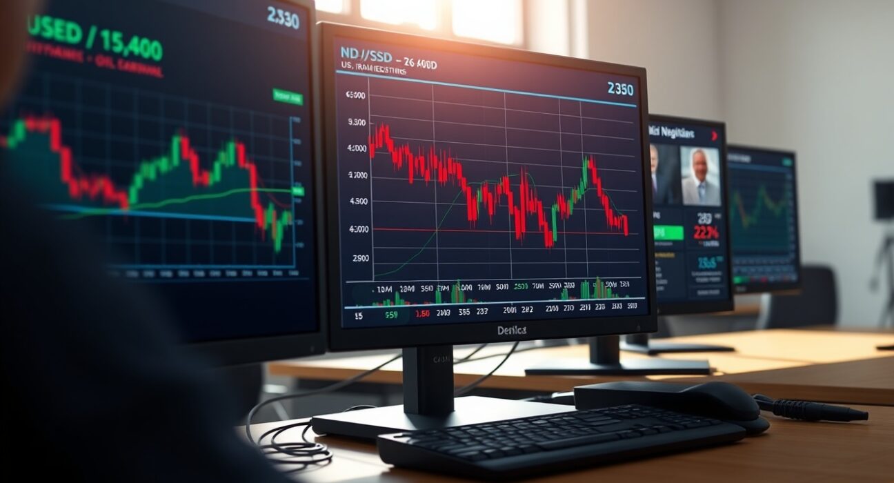 NZD/USD and oil price charts reacting to collapsed US-Iran negotiations in March 2025.