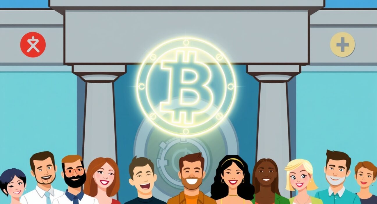 A bank facilitating secure risk-less principal crypto trades as a trusted intermediary.