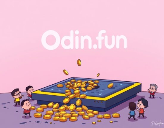 A cartoon illustration showing a digital platform experiencing a memecoin launchpad exploit, symbolizing the significant financial loss.