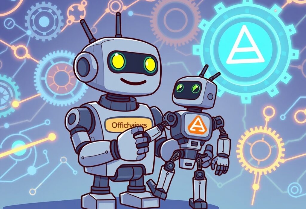 Cartoon illustration of Offchain Labs acquiring ZeroDev, symbolizing enhanced smart account capabilities within the Arbitrum ecosystem.