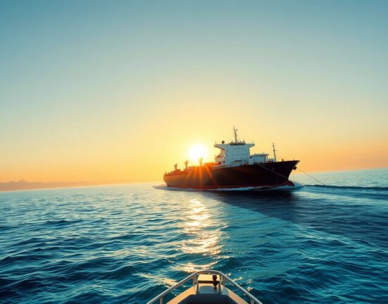 Oil futures rally on Hormuz risks as a crude oil tanker navigates the strategic waterway, highlighting supply disruption fears.