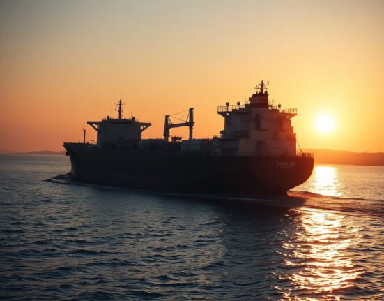 Oil tanker in the Strait of Hormuz, highlighting geopolitical supply risk.