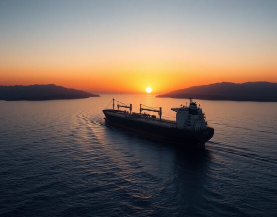 Oil tanker navigating the strategic Strait of Hormuz, illustrating global energy security risks