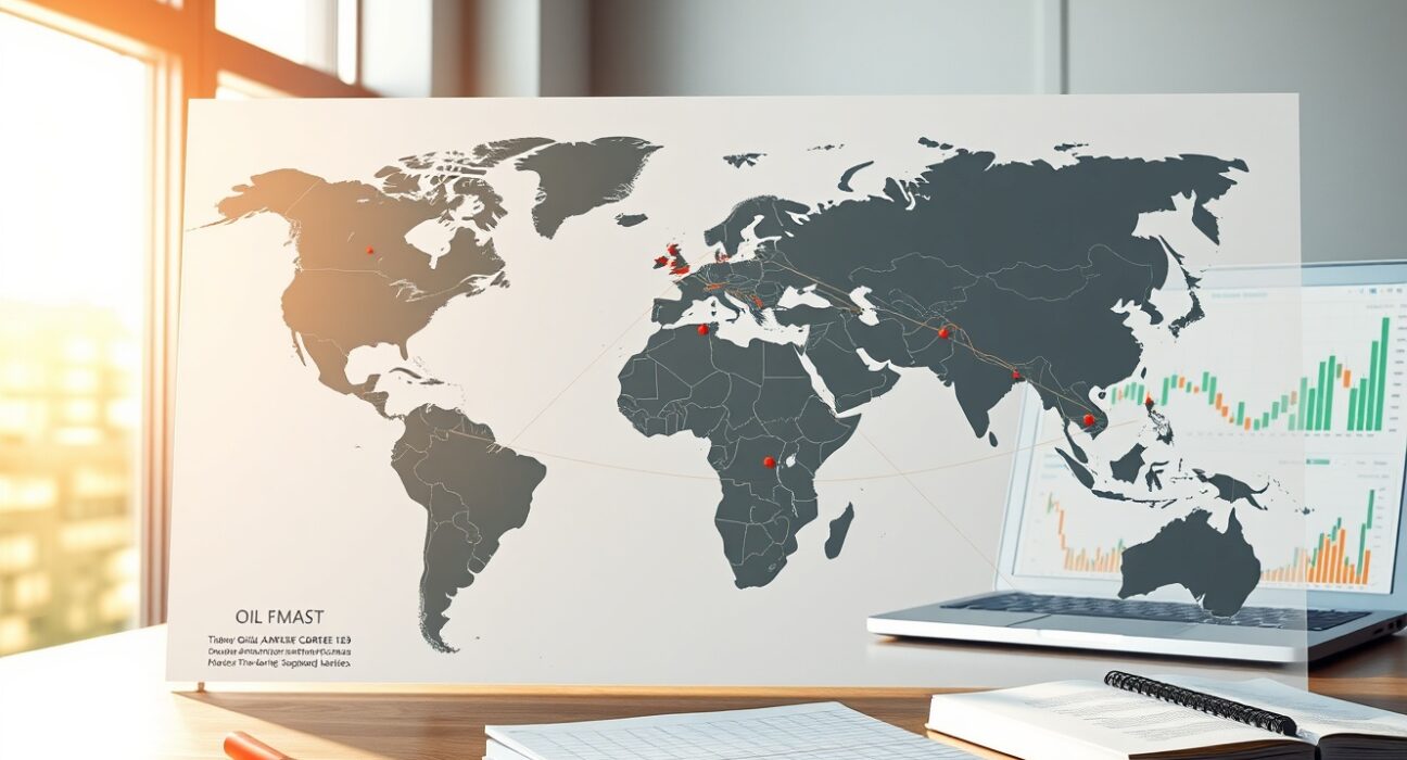 Global map analysis of oil price risks from geopolitical tensions in energy markets.
