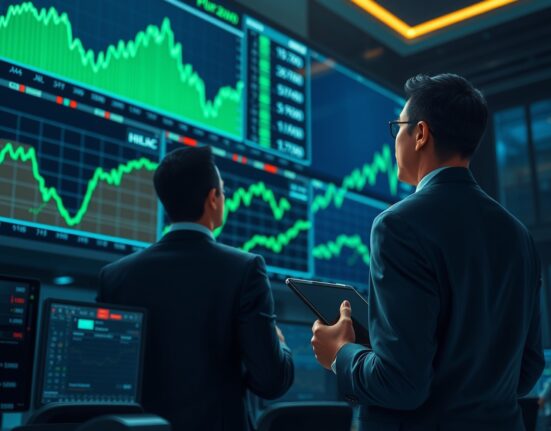 Trader analyzing oil price charts during a critical OPEC+ decision period, showing market volatility.