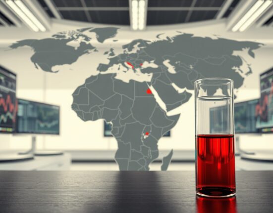 Analytical visualization of geopolitical risk in global oil markets with conflict zones and price stability indicators