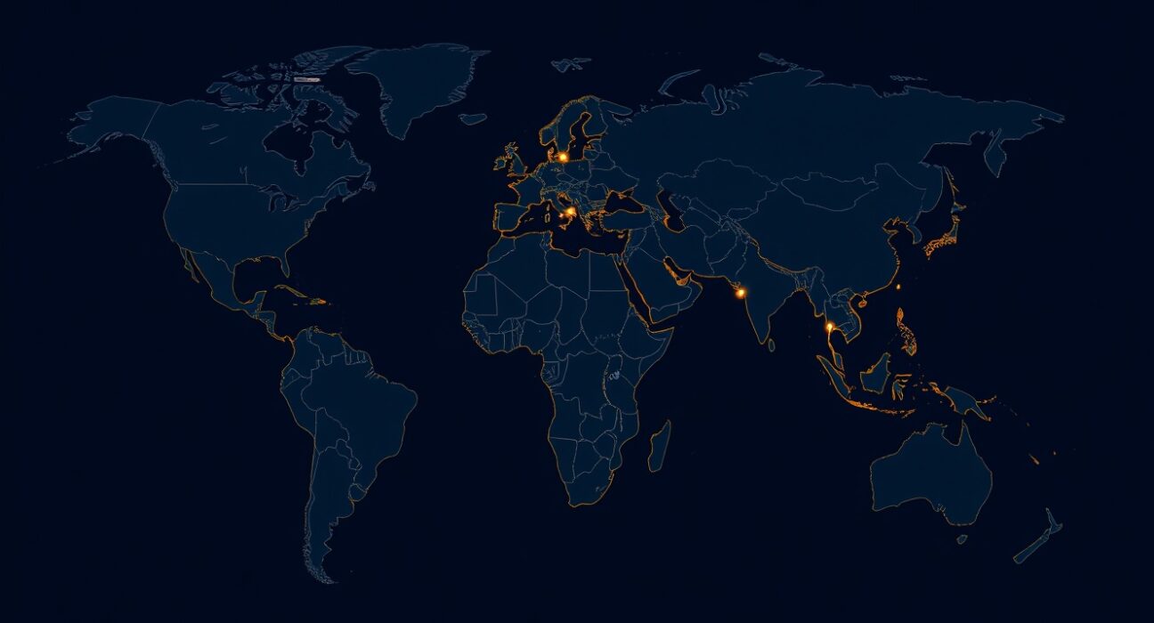 Global map analysis showing geopolitical tension impacting oil prices and energy markets.