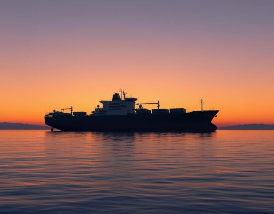 Oil tanker navigating strategic Strait of Hormuz during supply disruption concerns