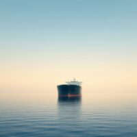 Oil tanker in the Persian Gulf representing the critical shipping routes analyzed in Rabobank's oil price report.