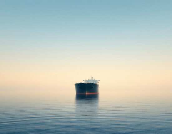 Oil tanker in the Persian Gulf representing the critical shipping routes analyzed in Rabobank's oil price report.