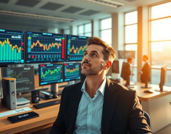 Energy trader analyzing oil price stabilization after US-Iran diplomatic developments and inventory data.