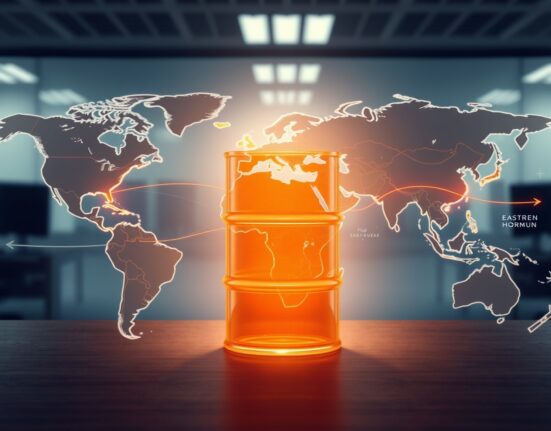 Global oil supply chain pressure from geopolitical tensions affecting energy markets