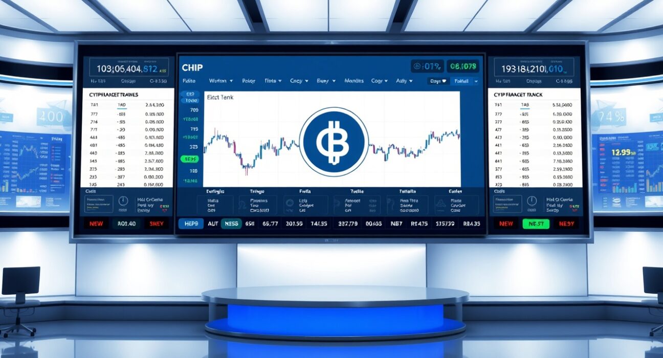 OKX exchange platform showing CHIP token listing for spot trading on April 24, 2025