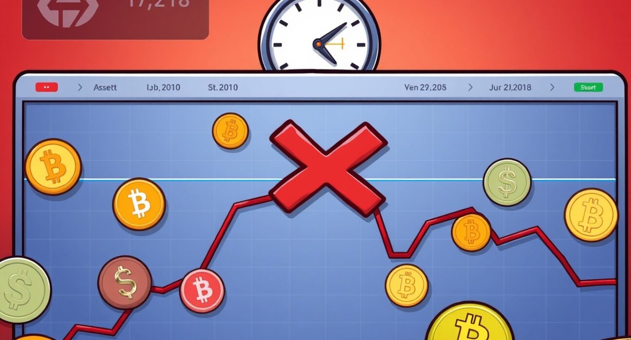 A cartoon illustration showing the imminent delisting of AI16Z perpetual futures on a crypto exchange platform.